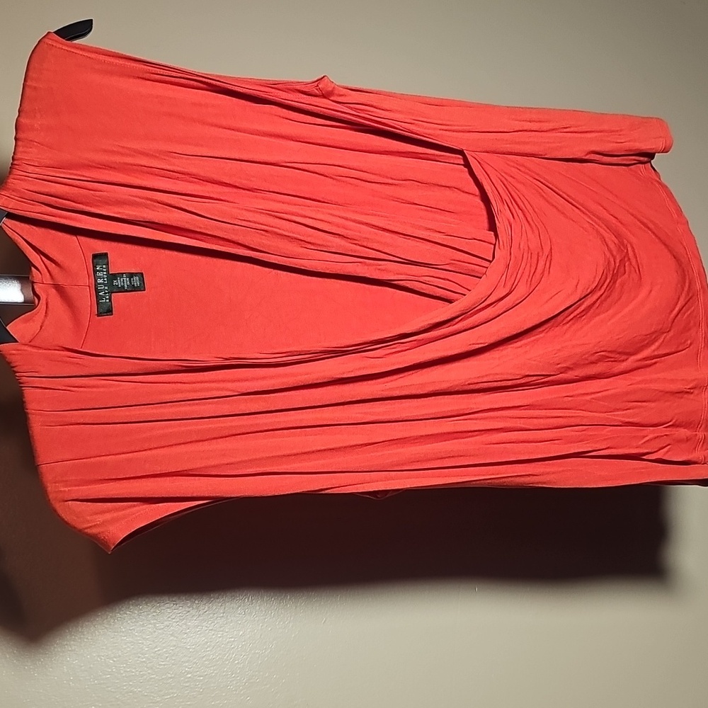 Ralph Lauren Orange Draped Blouse